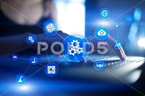 Automation solution and software for business process, Workflow, Modern Stock Photos