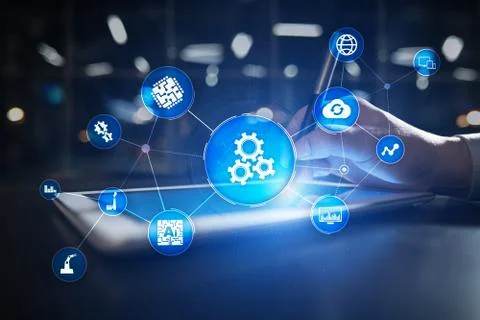 Automation solution and software for business process, Workflow, Modern Stock Photos