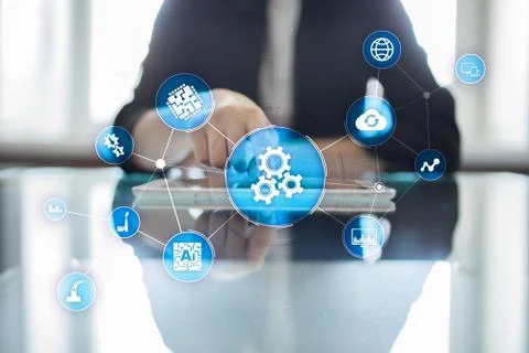 Automation solution and software for business process, Workflow, Modern Stock Photos