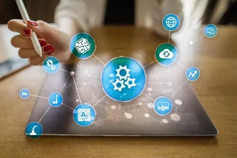 Automation solution and software for business process, Workflow, Modern Stock Photos