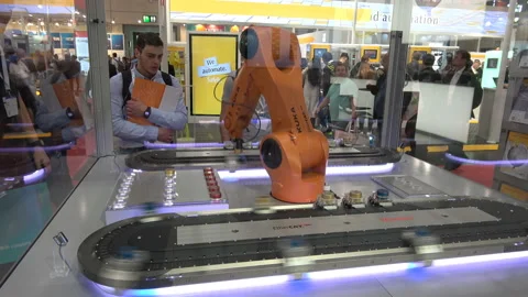 Automation solutions with Kuka robot arm and Ethercat  Stock Footage 89510172