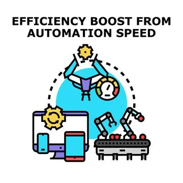 Automation speed boosting business efficiency and productivity Stock Illustration
