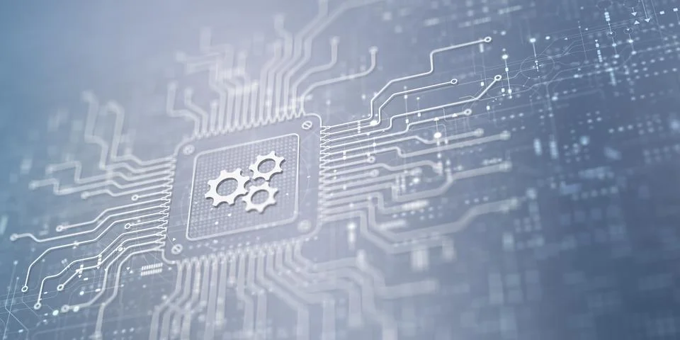 Automation System for Industrial Process Management and Mechanical Workflow.. Иллюстрация