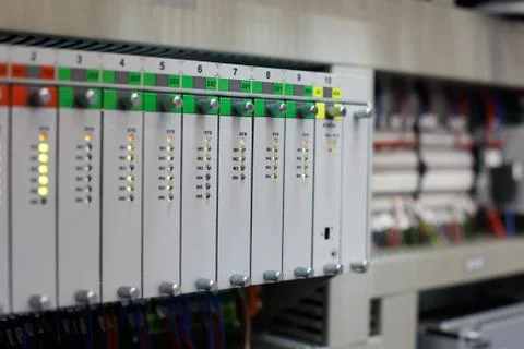 Automation system with programmable controllers Stock Photos