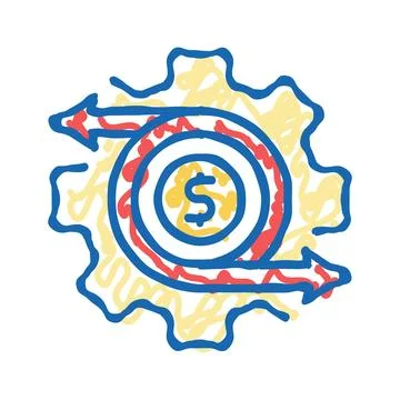 Automation technical sales engineer icon doodle illustration Stock Illustration