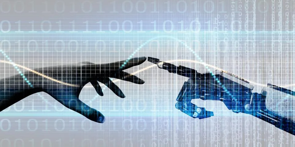 Automation Technology Human Workforce Integration Business Concept Stock Illustration
