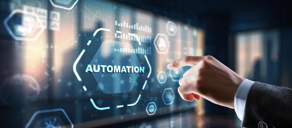 Automation technology industrial process workflow optimisation Stockfoto's