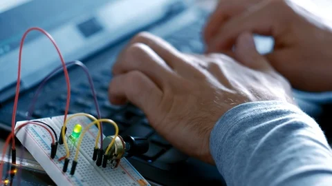 Automation technology it engineer writing code Stock-Footage 117122652