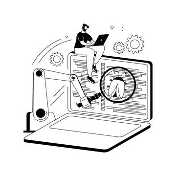 Automation testing abstract concept vector illustration. Stock Illustration