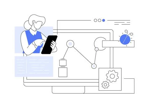 Automation testing abstract concept vector illustration. Stock Illustration