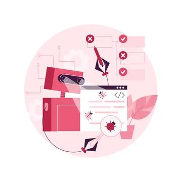 Automation testing abstract concept vector illustration. Stock Illustration