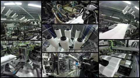 Automation in the Textile Industry Stock Footage 157988347