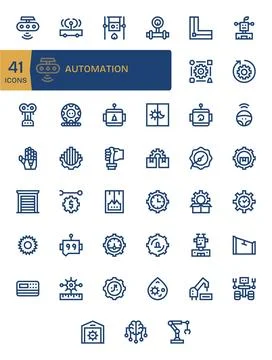 Automation Vector Icon Toolkit featuring 41 Detail Enhanced High Resolution.. Stock Illustration