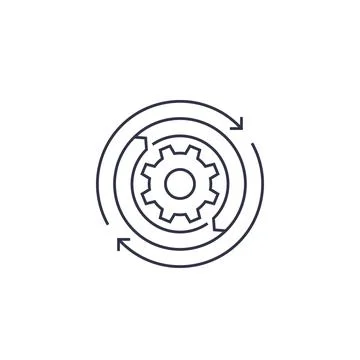 Automation vector line icon Stock Illustration