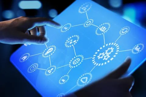 Automation Work flow business process optimisation smart industry modern 스톡 사진