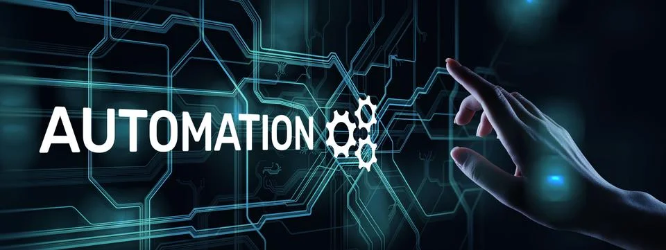 Automation Work flow business process optimisation smart industry modern Foto stock