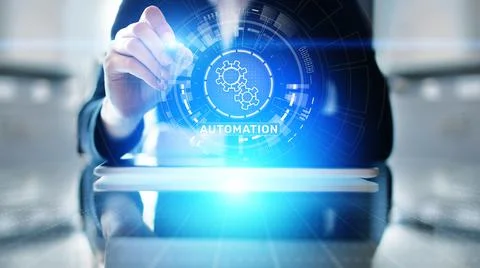 Automation Work flow business process optimisation smart industry modern Stock Photos