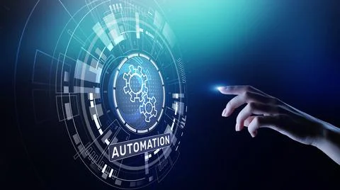 Automation Work flow business process optimisation smart industry modern Stock Photos