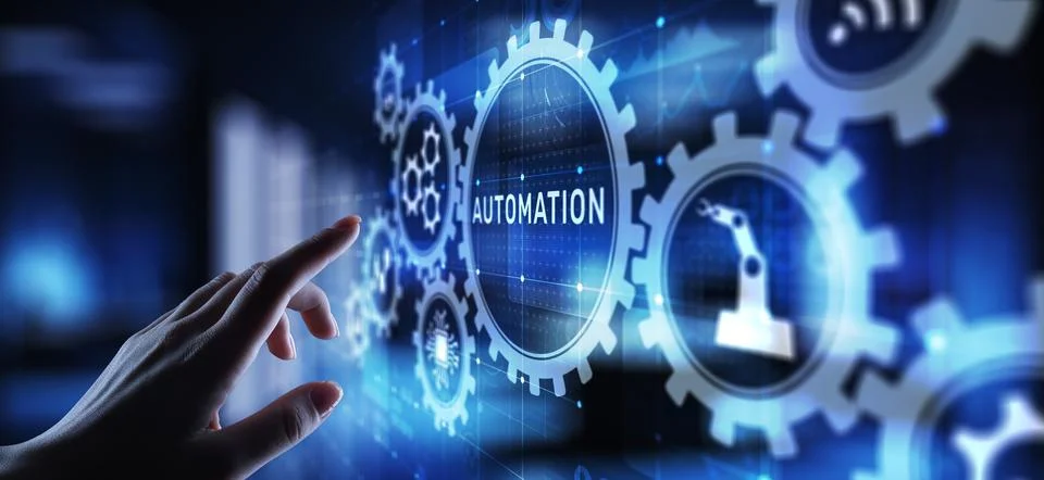 Automation Work flow business process optimisation smart industry modern manu Foto stock