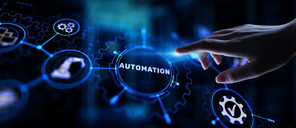 Automation Work flow business process optimisation smart industry modern manu Foto stock
