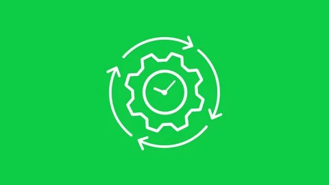 Automation workflow cycle animation with gea and clock Stock Footage 330525569