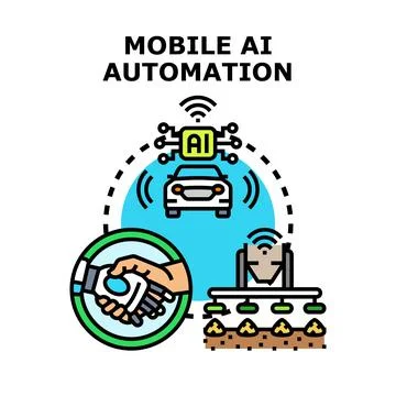 Automative artificial intelligence system for agriculture and smart farming Stock Illustration
