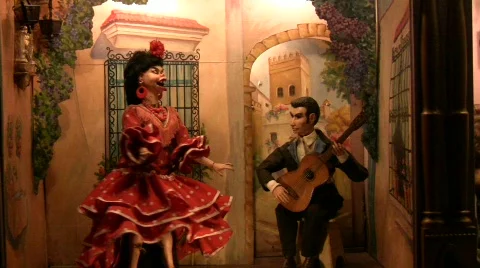 Automaton Spanish Dancer Stock Footage 713887