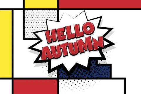 Automn comic text speech bubble pop art Illustrazione stock