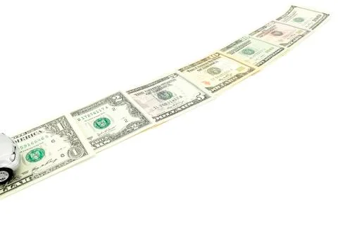The automobile and dollars Foto stock