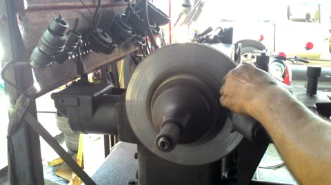 Automobile brake disc grinding machine Stock Footage 49722141