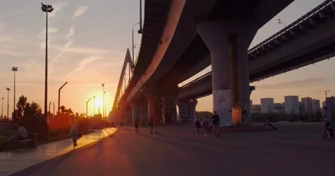 Automobile bridge Stock Footage 226956934