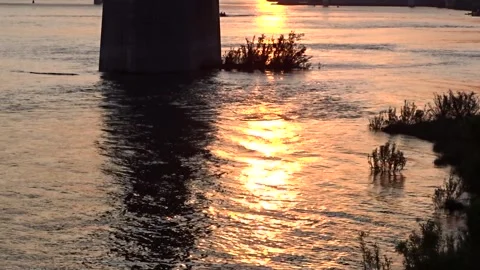 Automobile bridge over the Ob River Stock Footage 281413094