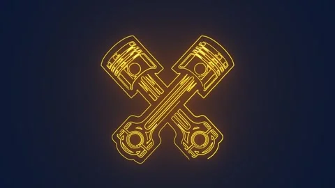 Automobile car engine pistons technology logo animation Stock Footage 264961029