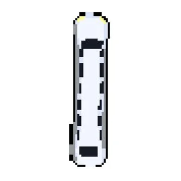 Automobile car top view pixel art vector illustration Stock Illustration