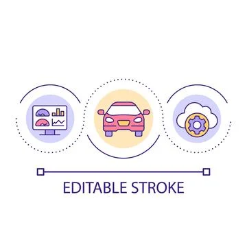 Automobile digital data storage loop concept icon Ilustración de archivo