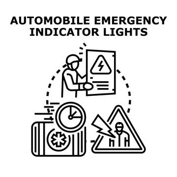 Automobile emergency indicator lights concept vector illustration Stock Illustration