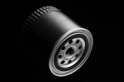 Automobile filter on a black background Foto stock