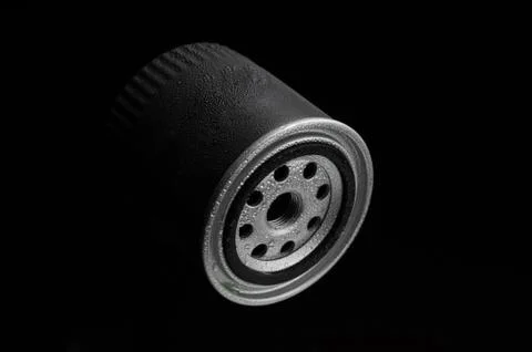 Automobile filter on a black background Stock Photos