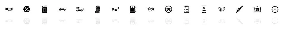 Automobile - Flat Vector Icons Stock Illustration