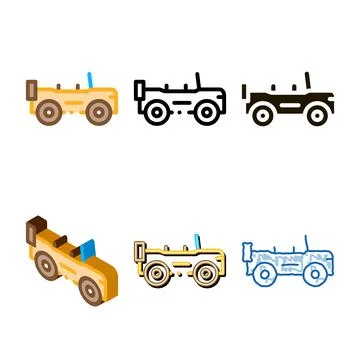 Automobile forms icon vector outline Stock Illustration