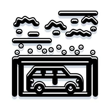 Automobile going through automatic car wash service Ilustración de archivo