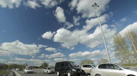 Automobile highway on a background of the sky Video stock 24608164