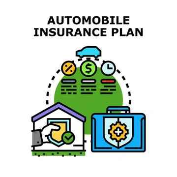 Automobile insurance plan selecting protection and policy conditions Stock Illustration