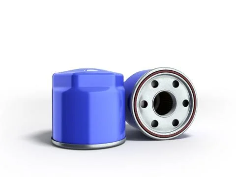 Automobile oil filter 3d render on white Stock Illustration