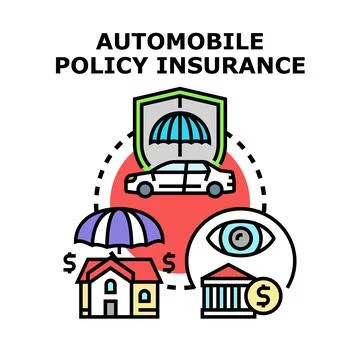 Automobile policy insurance concept vector protecting property and finance Stock Illustration