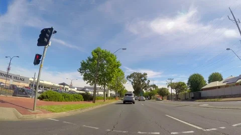Automobile POV driving through Burnside Village Shopping Centre. Stock Footage 79629712