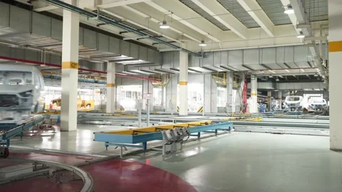 Automobile production line Stock Footage 90443071