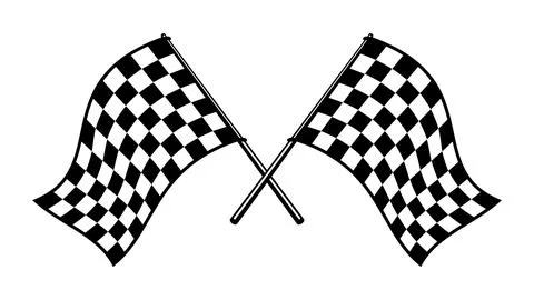 Automobile race competition checkered flags Stock Illustration