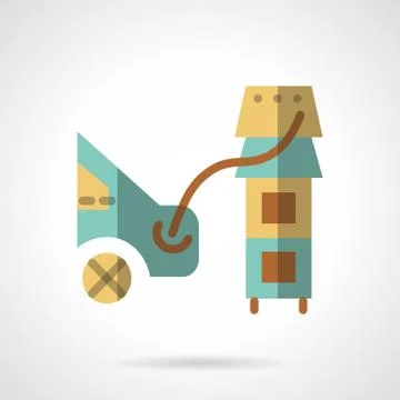 Automobile refilling flat color vector icon Stock Illustration