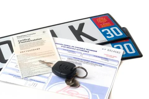 Automobile registration Stock Photos